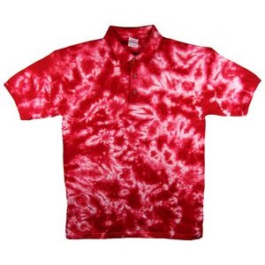 Red Crinkle Jersey Polo Shirt
