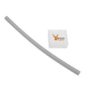 The Essentials Reusable Silicone Drinking Straw in Square Case - Gray