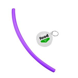 The Essentials Reusable Silicone Drinking Straw in Circle Case - Purple