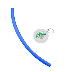 The Essentials Reusable Silicone Drinking Straw In Circle Case - Blue
