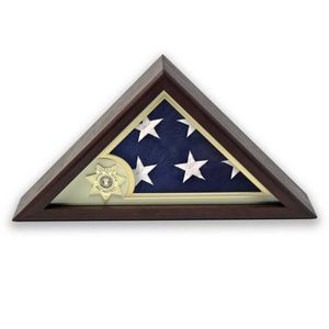 Sheriff Medallion Flag Display Case w/Interment Flag (5'x9'-6'')