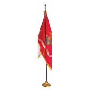 Marine Corps Indoor Military Flag Display Set (4'x6' Flag & 9' Pole)