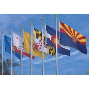Complete 50 State Nylon Flag Sets/Pole Hem & Fringe (4'x6')