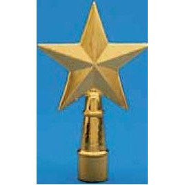 Star Of Texas Gold Metal Pole Ornament (6 3/4"x4 1/2")