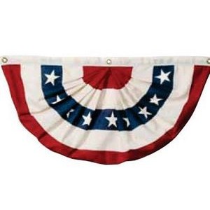 Pleated Poly- Cotton Full Fan w/Printed Stripes & Stars (3'x6')