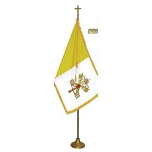 Papal Gold Aluminum Flag Deluxe Indoor Pole Set (3'x5')