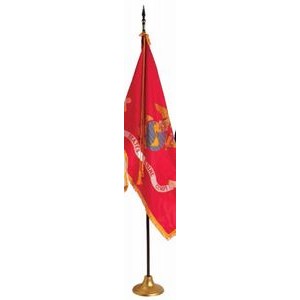 Marine Corps Indoor Military Flag Display Set (3'x5' Flag & 8' Pole)