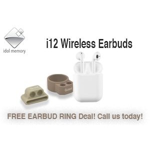 i12S TWS Bluetooth® Wireless Earbuds w/Charging Case