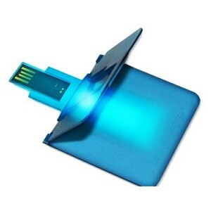 Ultra Thin Credit Card LED USB Flash Drive - 2- 64 GB (Flip Fold)