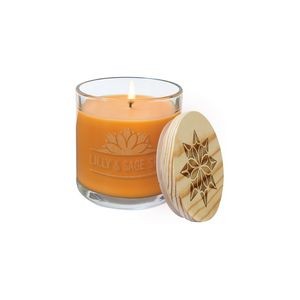 14oz Bright Citrus Candle in Glass Holder w/ Wood Lid