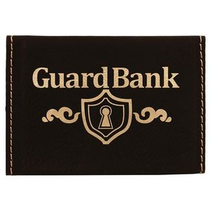 Black/Gold Leatherette Business Card Holder