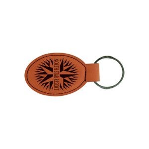 Rawhide Leatherette Oval Keychain