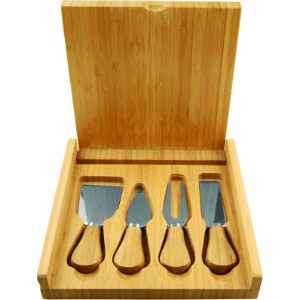 Bamboo Cheese Set with 4 Tools