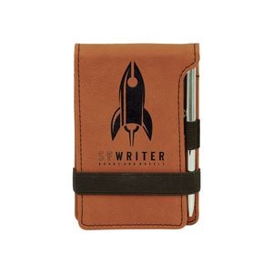 Rawhide Leatherette Mini Notepad with Pen