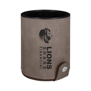 Gray Leatherette Dice Cup w/ 5 Dice