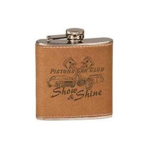 6 oz. Leather Stainless Steel Flask