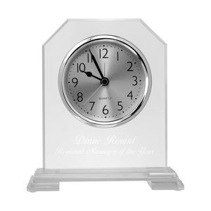 6 1/2" Clipped Corner Glass Clock