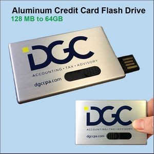 Aluminum Credit Card Flash Drive - 64GB Memory