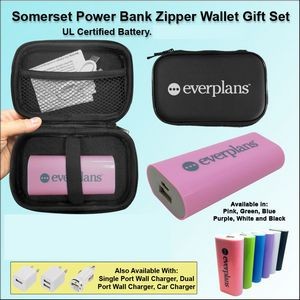 Somerset Power Bank Zipper Wallet Gift Set 5600 mAh - Purple