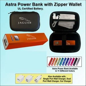 Astra Power Bank Gift Set in Zipper Wallet 2600 mAh - Orange