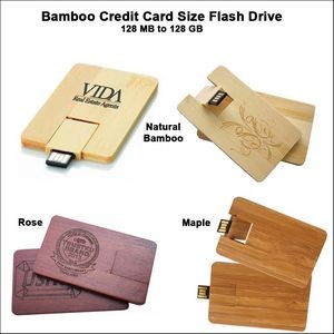 Bamboo Credit Card Size Flash Drive - 32 GB Memory
