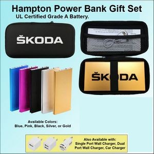 Hampton Dual Port Power Bank Gift Set in Zipper Wallet 8000 mAh