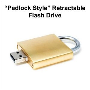 Padlock Style Retractable Flash Drive - 8 GB