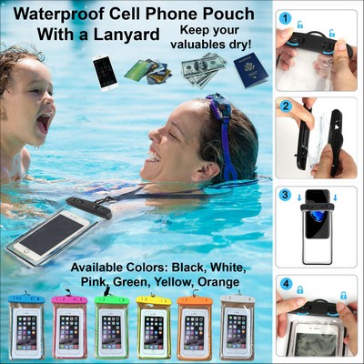 Waterproof Cell Phone Pouch with a Lanyard