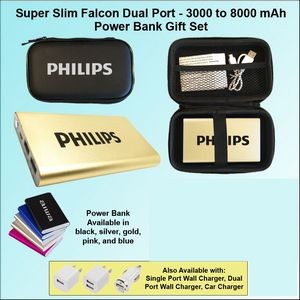 Falcon Power Bank Zipper Wallet Gift Set 3000 mAh - Gold
