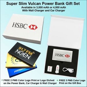 Super Slim Vulcan Power Bank Gift Set 3000 mAh