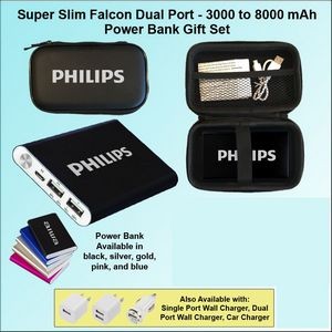 Falcon Power Bank Zipper Wallet Gift Set 6000 mAh - Black