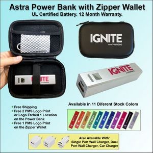 Astra Power Bank Gift Set in Zipper Wallet 2600 mAh
