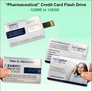 "Pharmaceutical" Credit Card Flash Drive - 128 MB Memory