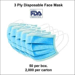 3 Ply Face Mask Blue - Civil Use - 50 Per Box