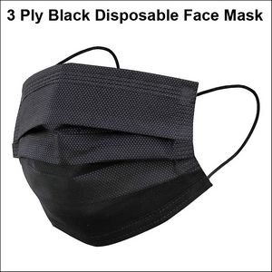3 Ply Black Non-woven Face Mask - Civil USA