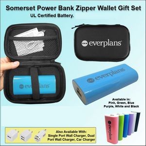 Somerset Power Bank Zipper Wallet Gift Set 4400 mAh - Blue