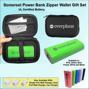 Somerset Power Bank Zipper Wallet Gift Set 5600 mAh - Green