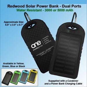 Redwood Solar Power Bank 3000 mAh - Black