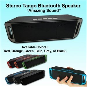 Black/Gray "Amazing Sound" Stereo Tango Bluetooth Speaker