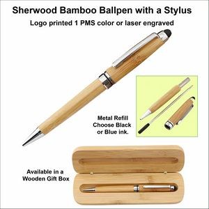 Sherwood Bamboo Ball Pen with a Stylus