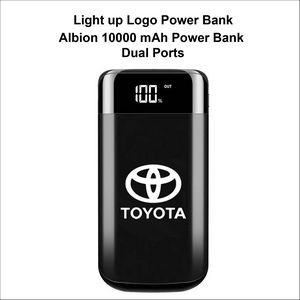 Albion Light Up Logo Power Bank, 10000 mAh, Dual Ports 10000 mAh