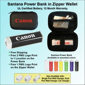 Santana Power Bank in Zipper Wallet - 2200 mAh