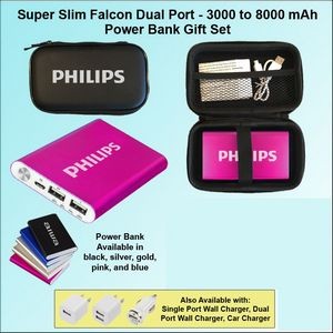 Falcon Power Bank Zipper Wallet Gift Set 3000 mAh - Pink