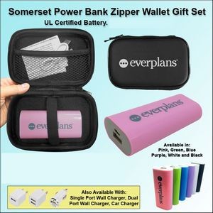 Somerset Power Bank Zipper Wallet Gift Set 4400 mAh - Purple