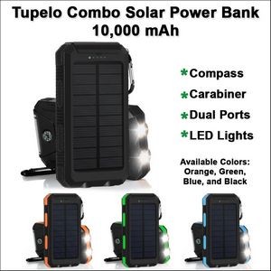Tupelo Combo Solar Power Bank 10000 mAh - Black