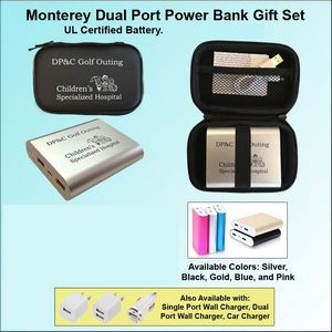 Monterey Dual Port Power Bank Zipper Wallet Gift Set 4000 mAh