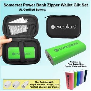 Somerset Power Bank Zipper Wallet Gift Set 4400 mAh - Green