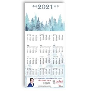 Z-Fold Personalized Greeting Calendar - Winter Trees