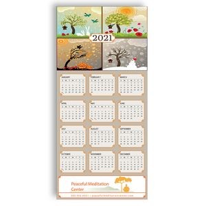 Z-Fold Personalized Greeting Calendar - Seasonal Holiday Illustration