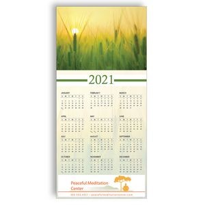 Z-Fold Personalized Greeting Calendar - Wheat Fields